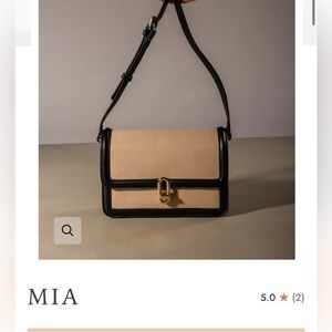 TAn / Beige and Black Canvas Crossbody with Gold Hardware NWT